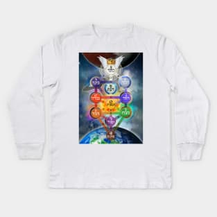 Kabbalistic Tree of Life With Planets Kids Long Sleeve T-Shirt